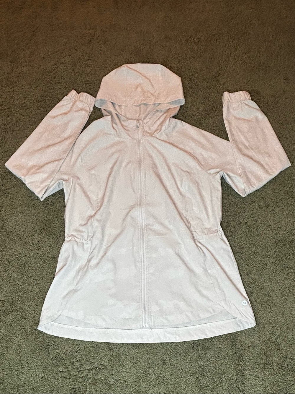 RBX Women's Hooded Utility Jacket M, Beige Camouflage Print Windbreaker
